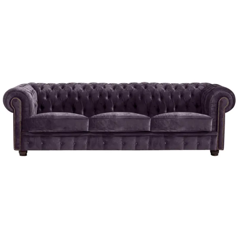 Chesterfield-Sofa in Mikrofaser Lila