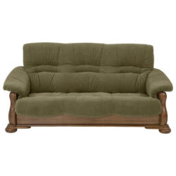 Dreisitzer-Sofa in beflockt Grün
