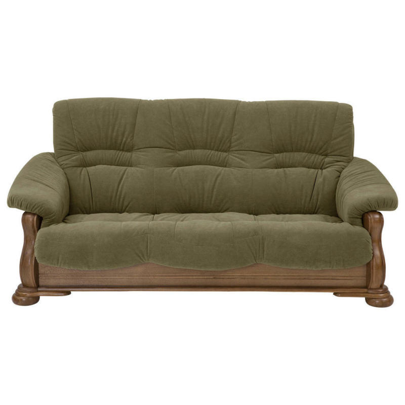 Dreisitzer-Sofa in beflockt Grün