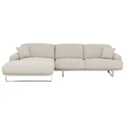 Ecksofa in Webstoff Champagner