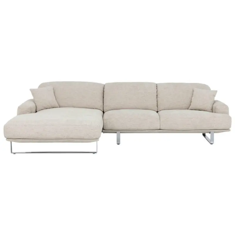Ecksofa in Webstoff Champagner