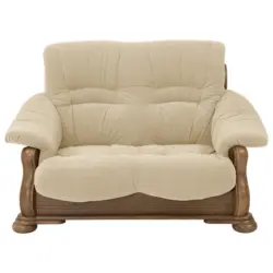 Zweisitzer-Sofa in beflockt Sandfarben