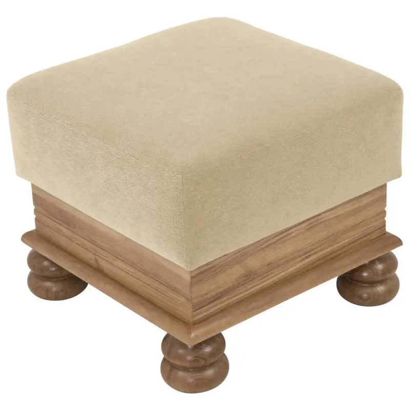 Hocker in Holz, Textil Sandfarben