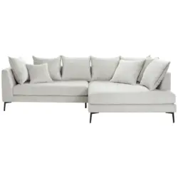 Ecksofa in Chenille Beige