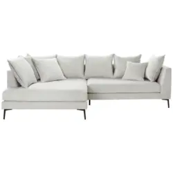 Ecksofa in Chenille Beige