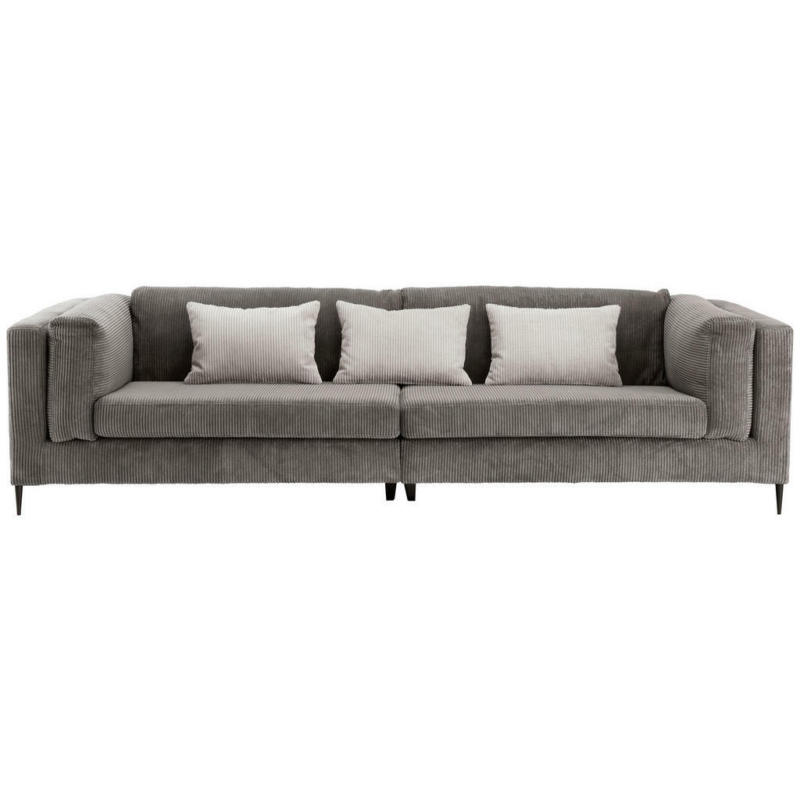 Viersitzer-Sofa in Kord Grau