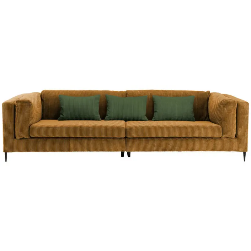 Viersitzer-Sofa in Kord Goldfarben