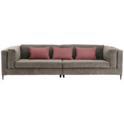 Viersitzer-Sofa in Kord Braun, Grau