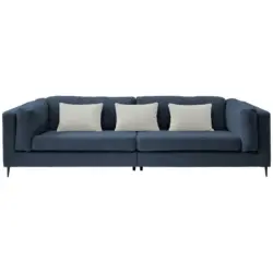 Viersitzer-Sofa in Teddystoff Dunkelblau