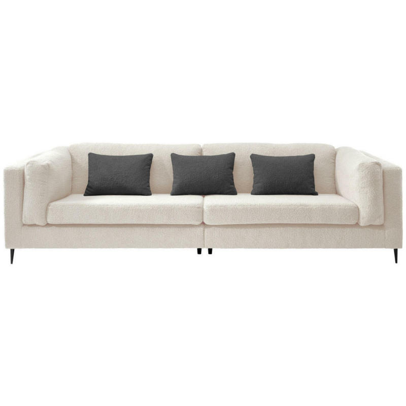 Viersitzer-Sofa in Teddystoff Weiß