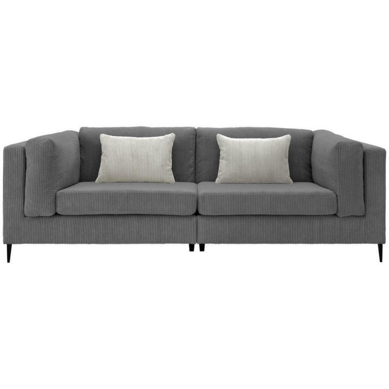 Dreisitzer-Sofa in Kord Grau