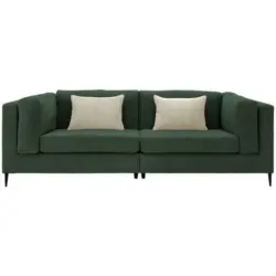 Dreisitzer-Sofa in Kord Dunkelgrün