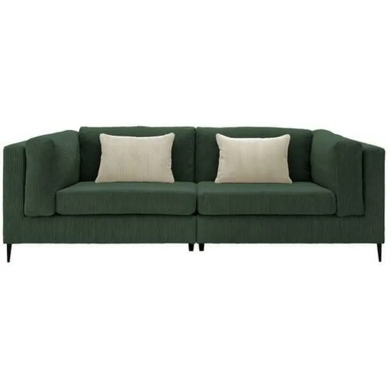 Dreisitzer-Sofa in Kord Dunkelgrün