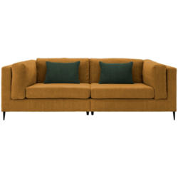 Dreisitzer-Sofa in Kord Goldfarben