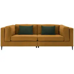 Dreisitzer-Sofa in Kord Goldfarben
