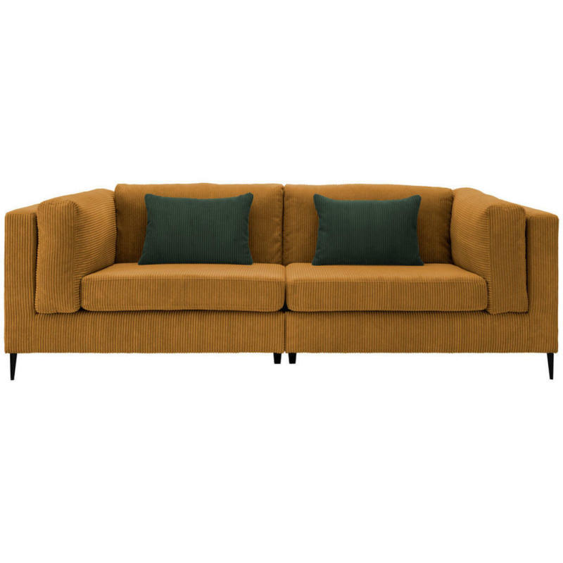 Dreisitzer-Sofa in Kord Goldfarben