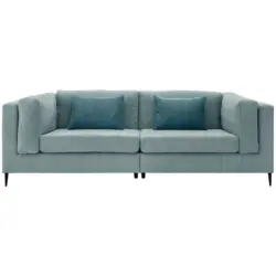 Dreisitzer-Sofa in Kord Hellblau