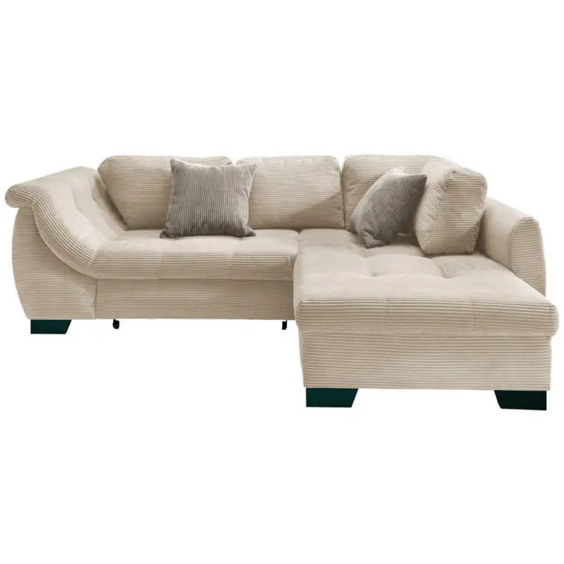 Ecksofa in Kord Beige