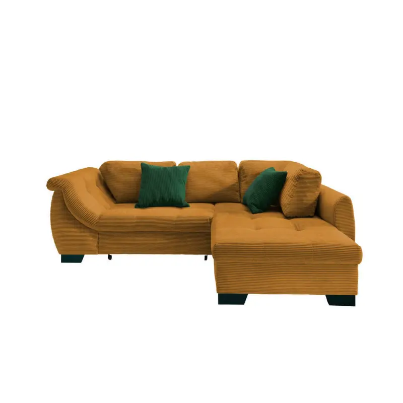 Ecksofa in Kord Goldfarben