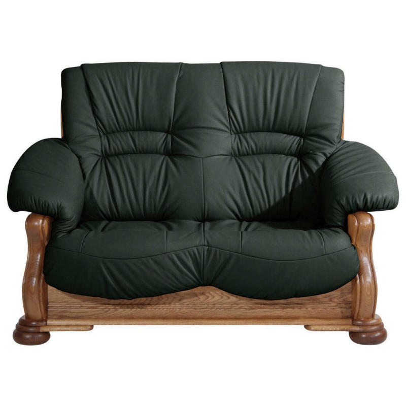 Zweisitzer-Sofa in Echtleder Dunkelgrün