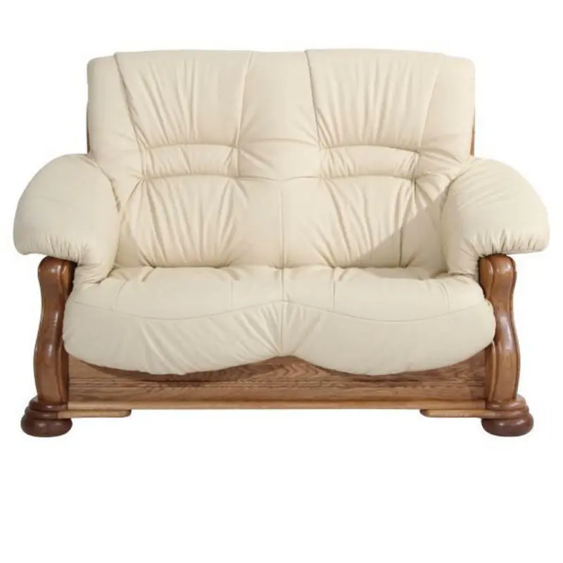 Zweisitzer-Sofa in Echtleder Beige
