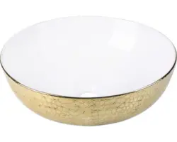 Aufsatzwaschbecken Differenz Ø 40 cm weiß/gold