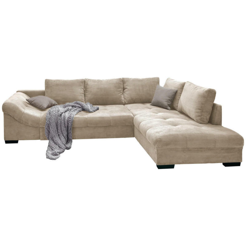 Ecksofa in Kord Beige