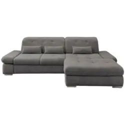 Ecksofa in Chenille Braun, Grau