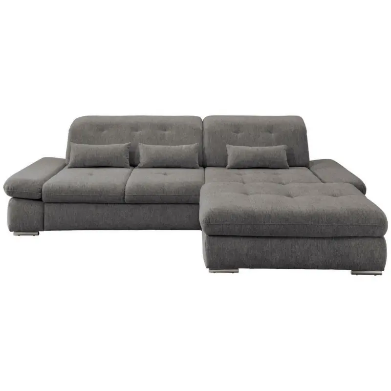 Ecksofa in Chenille Braun, Grau