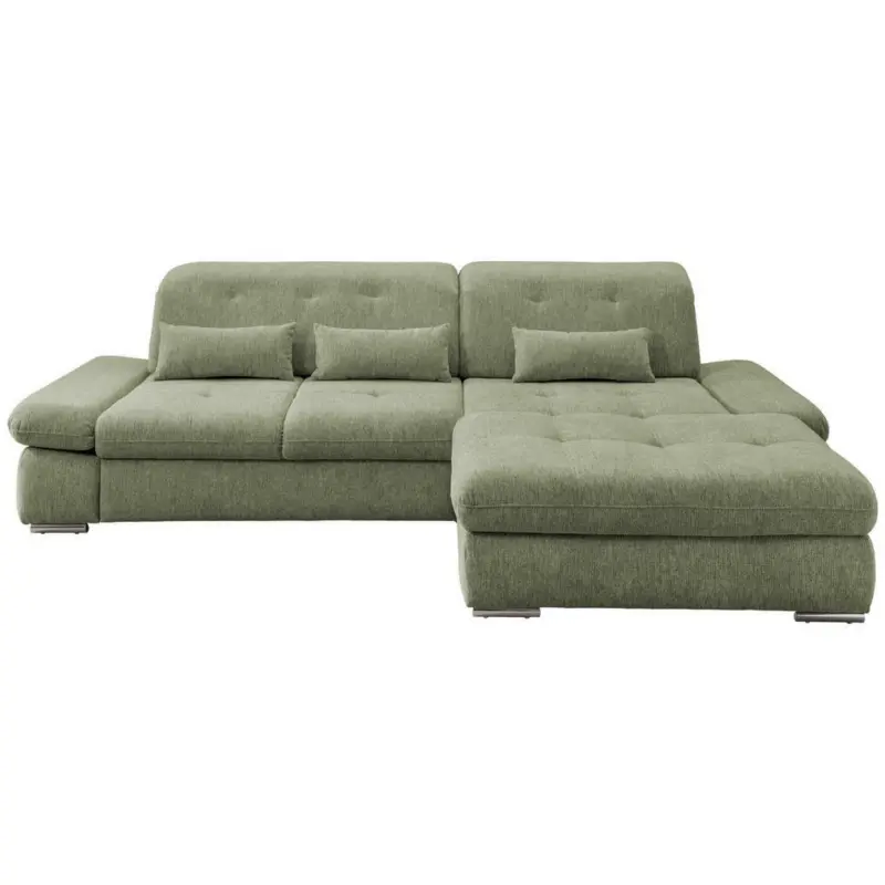 Ecksofa in Chenille Grün