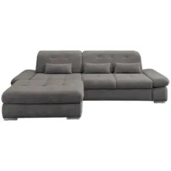 Ecksofa in Chenille Braun, Grau
