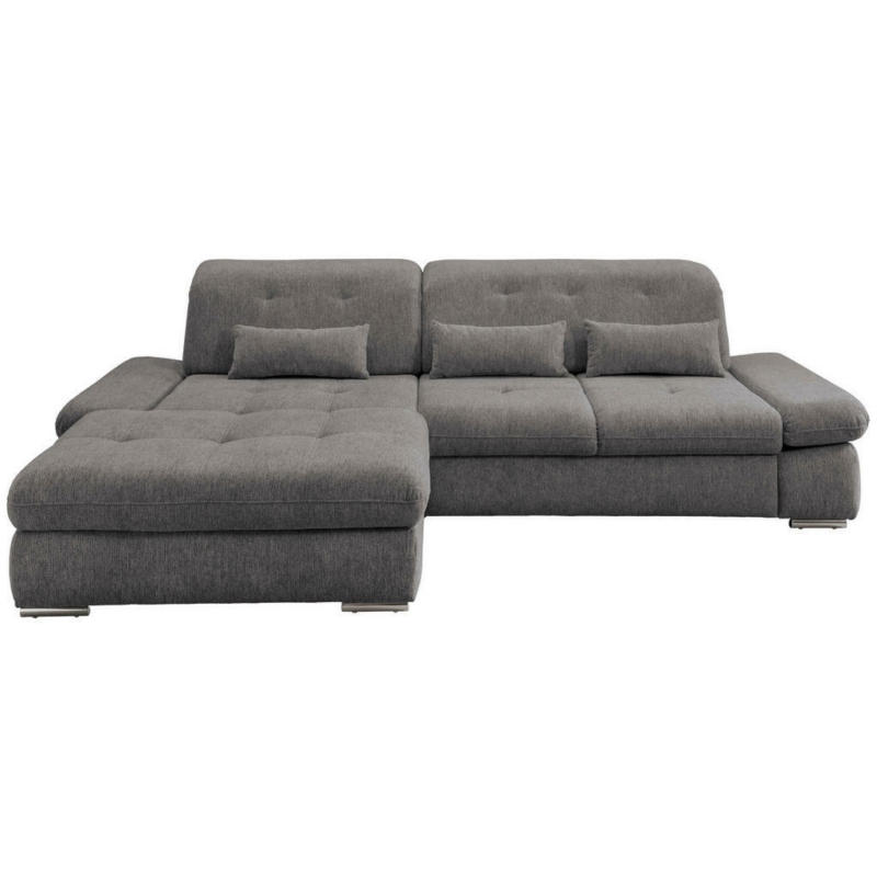 Ecksofa in Chenille Braun, Grau