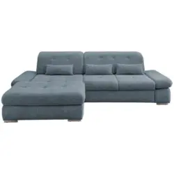 Ecksofa in Chenille Hellblau