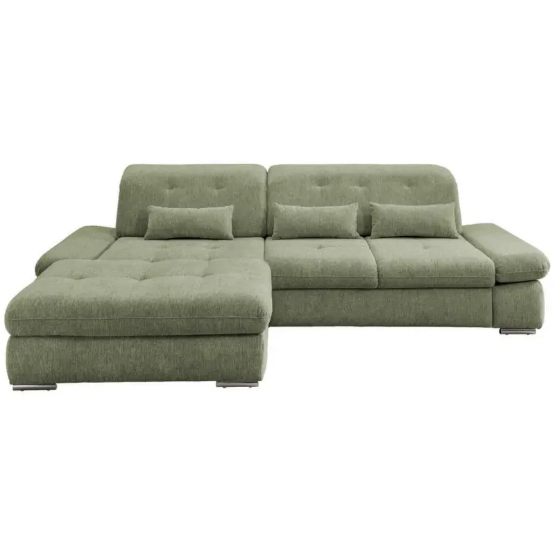 Ecksofa in Chenille Grün