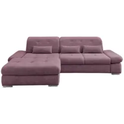 Ecksofa in Chenille Brombeere
