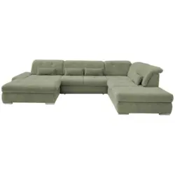 Wohnlandschaft in Chenille Grün