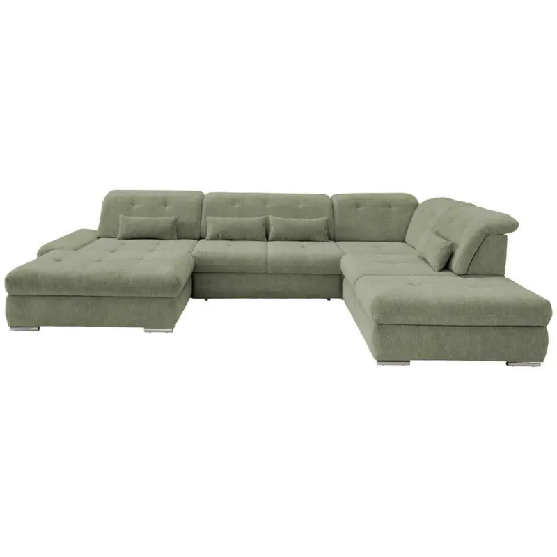 Wohnlandschaft in Chenille Grün