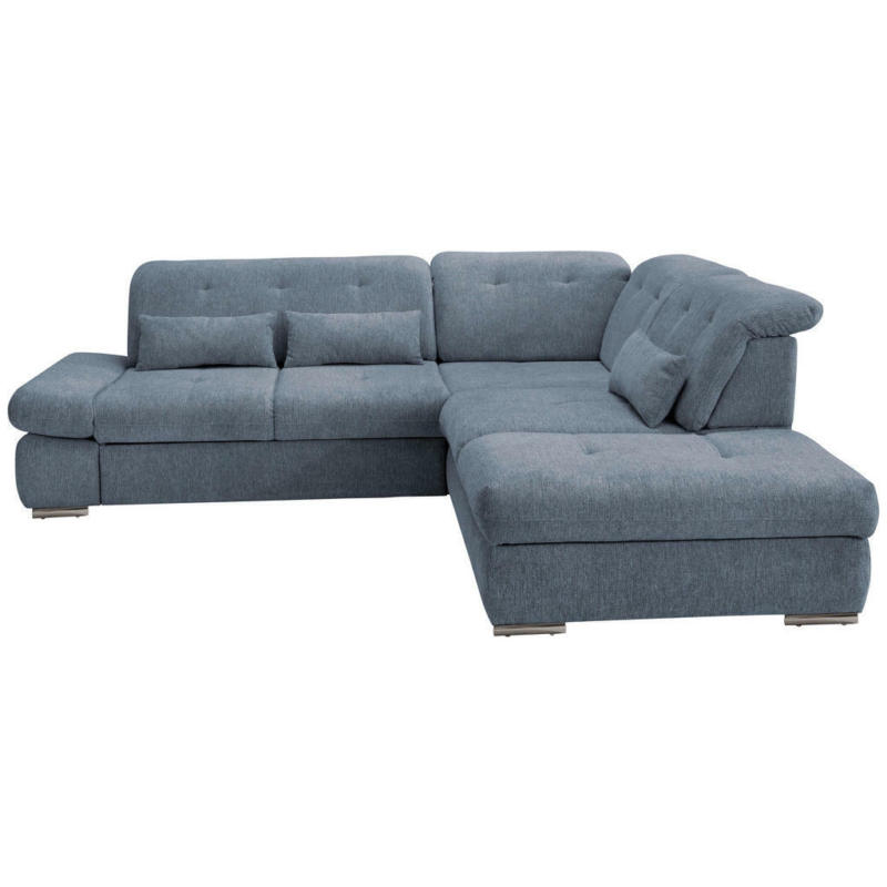 Ecksofa in Chenille Hellblau