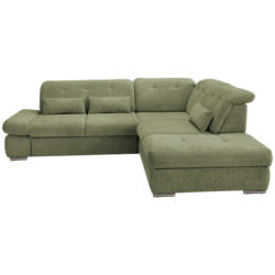 Ecksofa in Chenille Grün