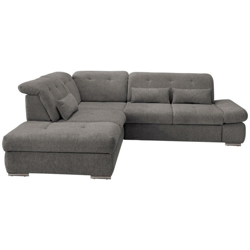 Ecksofa in Chenille Braun, Grau