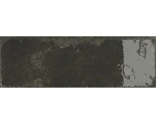 Steingut Wandfliese Alma 10,0x30,0 cm schwarz glänzend
