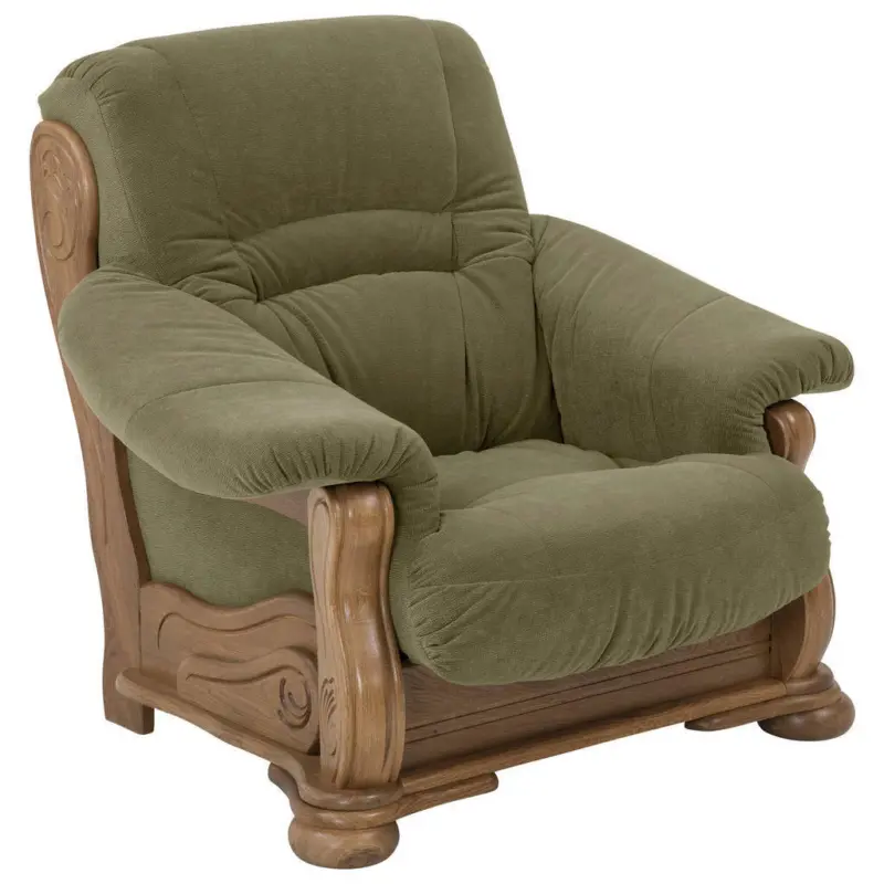 Sessel in beflockt Grün