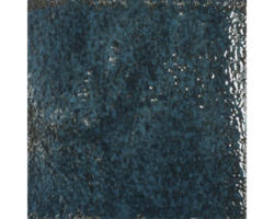 Steingut Wandfliese Alma 15,0x15,0 cm blau glänzend