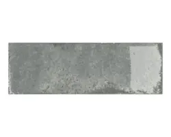 Steingut Wandfliese Alma 10,0x30,0 cm grau glänzend