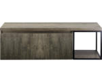 Hornbach Waschbeckenunterschrank Sanox Frozen 3D 43x140x45 cm mit Waschtischplatte und Metallgestell harbor oak/schwarz