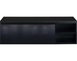 Waschbeckenunterschrank Sanox Frozen 3D 43x140x45 cm mit Waschtischplatte und Regal schwarz matt