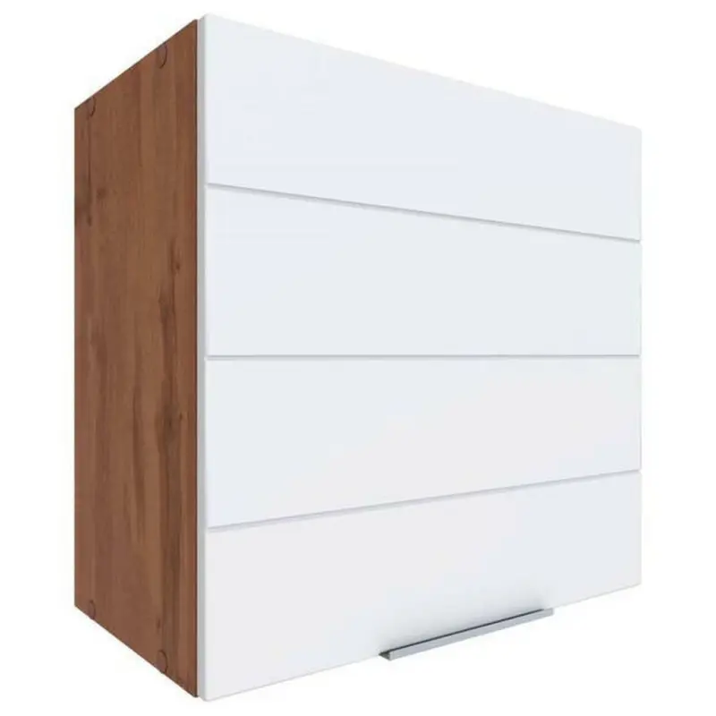 Küchenoberschrank 60/57/34 cm in Weiß, Eiche Wotan