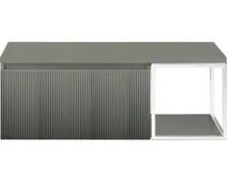 Waschbeckenunterschrank Sanox Frozen 3D 43x120x45 cm mit Waschtischplatte und Metallgestell petrol/weiß