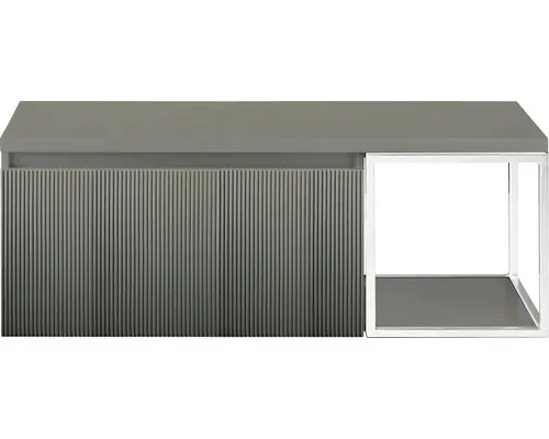 Waschbeckenunterschrank Sanox Frozen 3D 43x120x45 cm mit Waschtischplatte und Metallgestell petrol/weiß