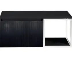 Waschbeckenunterschrank Sanox Frozen 3D 43x100x45 cm mit Waschtischplatte und Metallgestell schwarz matt/weiß